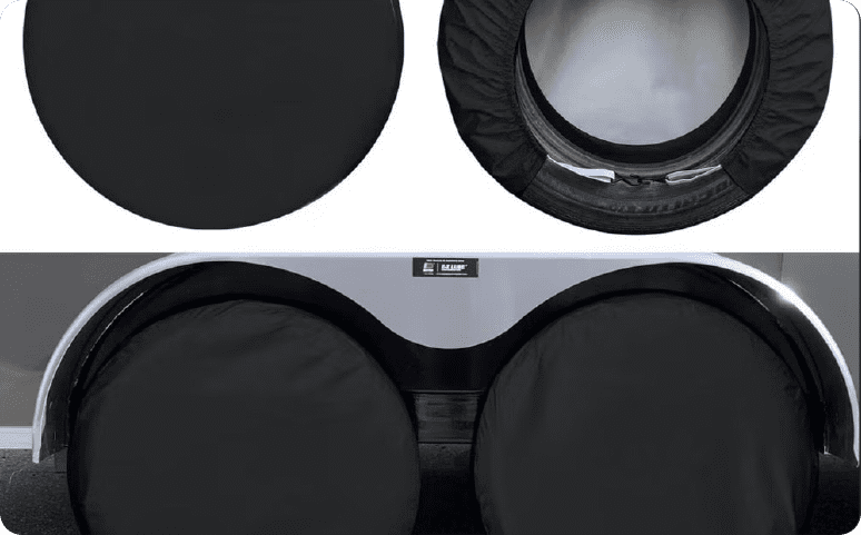 A black and white photo of two speakers.